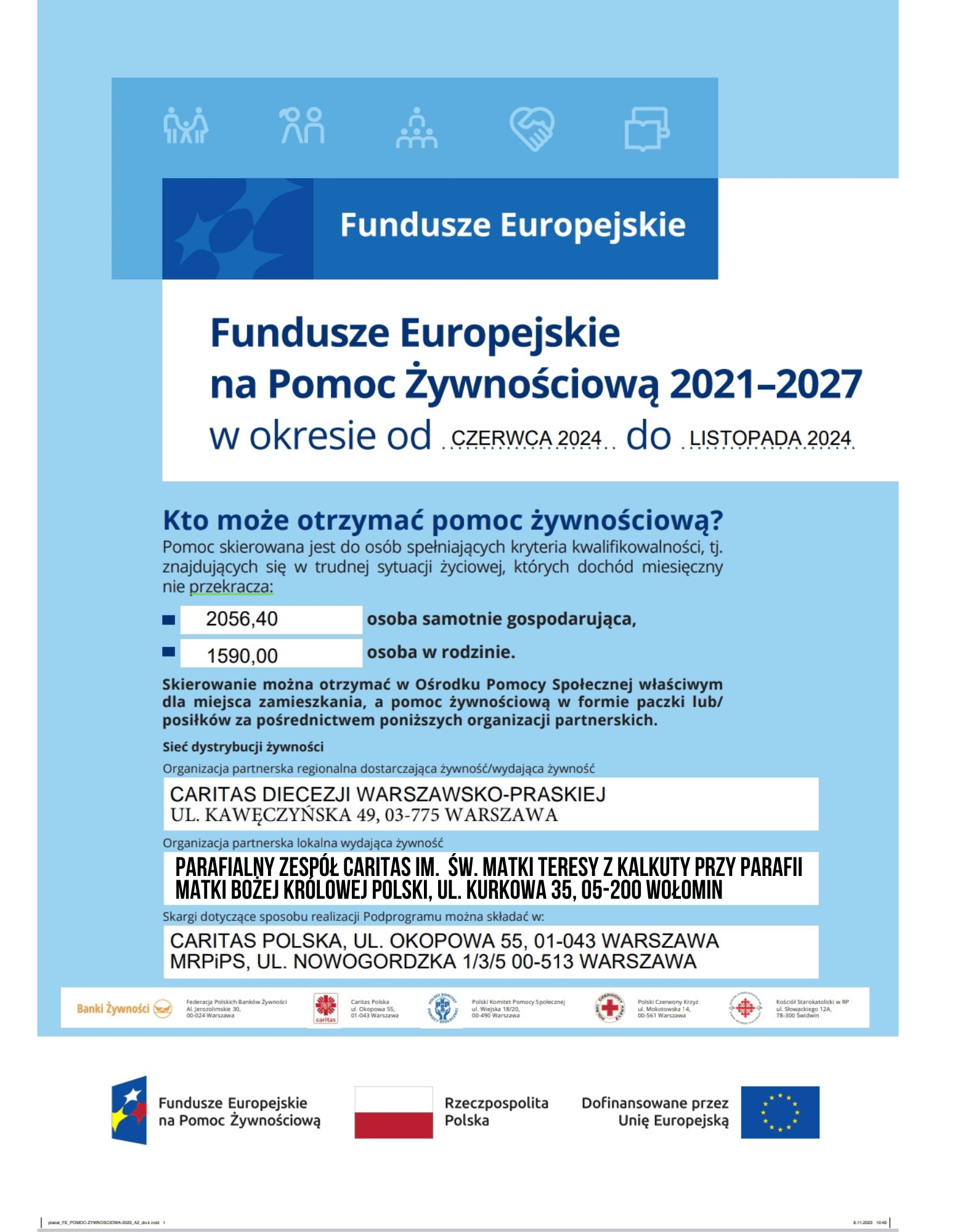 Parafialny Zespół Caritas im Sw. Matki Teresy z Kalkuty przy Parafii Matki